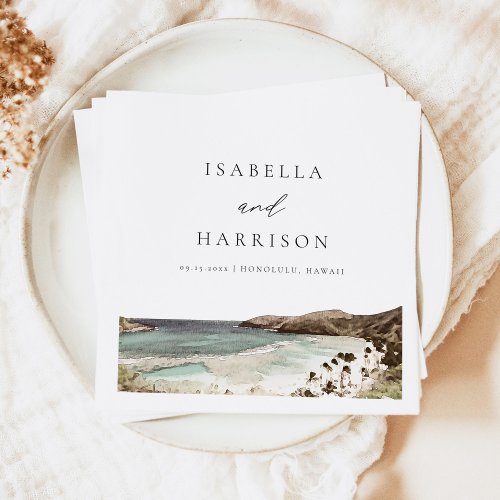 HAWAII Tropical Hawaii Beach Wedding Details Card Napkins