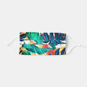 Hawaii tropical leaf pattern cute face mask 3 (Front, Folded)