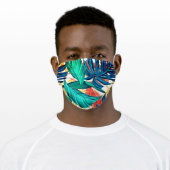 Hawaii tropical leaf pattern cute face mask 3 (Worn)