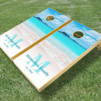 Hawaii Tropical Ocean Beach Custom Monogram Name