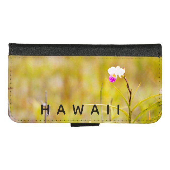 Hawaii Tropical Orchid Volcanoes National Park iPhone Wallet Case (Front (Horizontal))