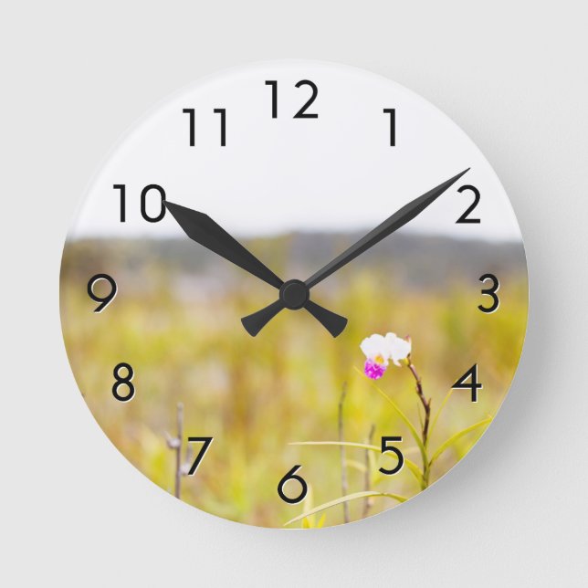 Hawaii Tropical Orchid Volcanoes National Park Round Clock (Front)