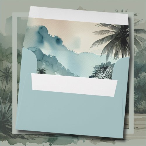 Hawaii Tropical Palm Tree Island Envelope