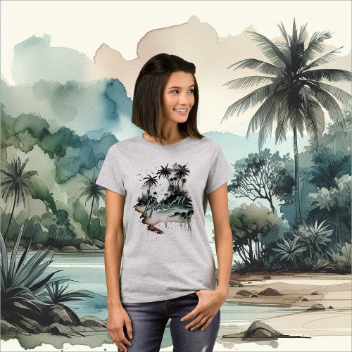 Hawaii Tropical Palm Tree Island T_Shirt