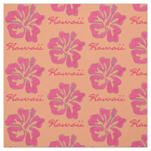Hawaii Tropical Pink Hibiscus Flower Hawaiian Fabric