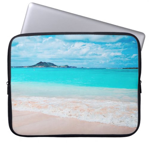 Hawaii Tropical Sandy Beach Turquoise Ocean Photo Laptop Sleeve