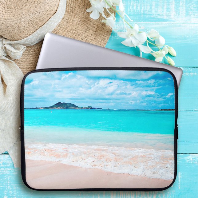 Hawaii Tropical Sandy Beach Turquoise Ocean Photo Laptop Sleeve (Creator Uploaded)