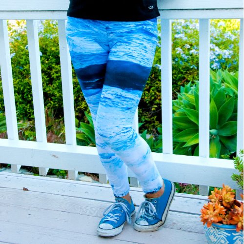 Hawaii Tropical Turquoise Blue Ocean Waves Photo Leggings