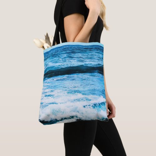 Hawaii tropical turquoise ocean waves photo modern tote bag