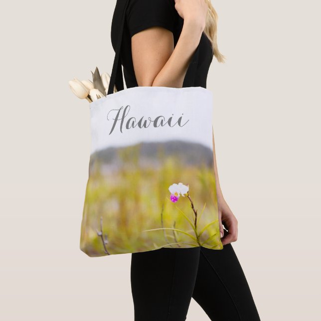 Hawaii Tropical Wild Orchid • Volcanoes Nat'l Park Tote Bag (Close Up)