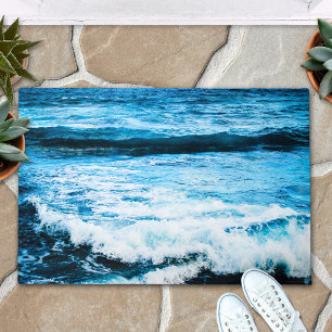 Hawaii turquoise ocean waves photo tropical bold doormat