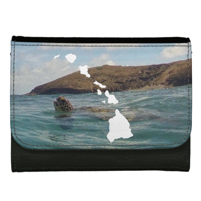 Hawaii Turtle and Hawaii Islands Leather Wallets