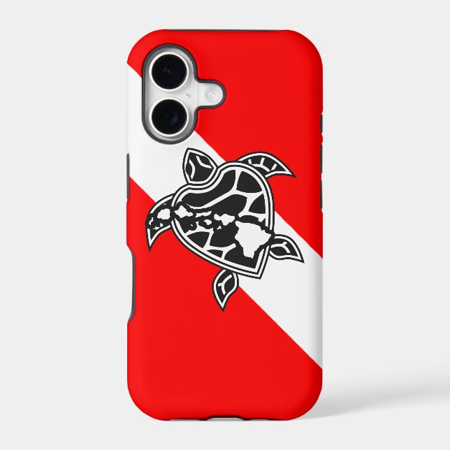 Hawaii Turtle Dive Flag Iphone Case (Back)