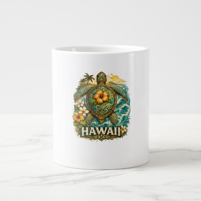 Hawaii Turtle Giant Coffee Mug (Front)