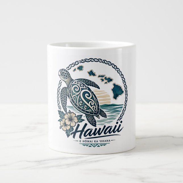Hawaii Turtle Giant Coffee Mug (Front)
