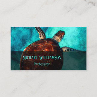 Hawaii Turtle Honu Photo Coastal Business Card