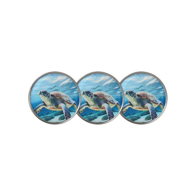 Hawaii Turtle Honu Photo  Golf Ball Marker (3 Up)
