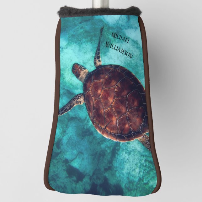 Hawaii Turtle Maritime Photo Your Name  Golf Head Cover (Rotate 90)