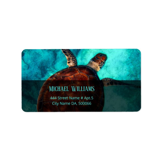 Hawaii Turtle Photo Label (Front)