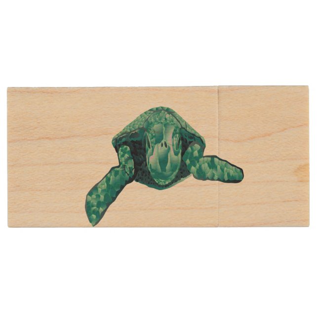 Hawaii Turtle Wood Flash Drive (Front)