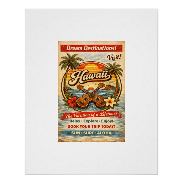 Hawaii & Ukelele Poster (Front)