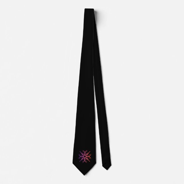 Hawaii Ukulele Music Tribal Gift for musician Neck Tie (Front)