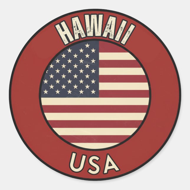 Hawaii United States of America Classic Round Sticker (Front)