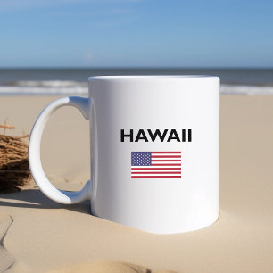 Hawaii USA American Flag Light-Color Coffee Mug