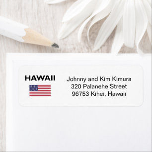 Hawaii USA American Flag Light-Color Label