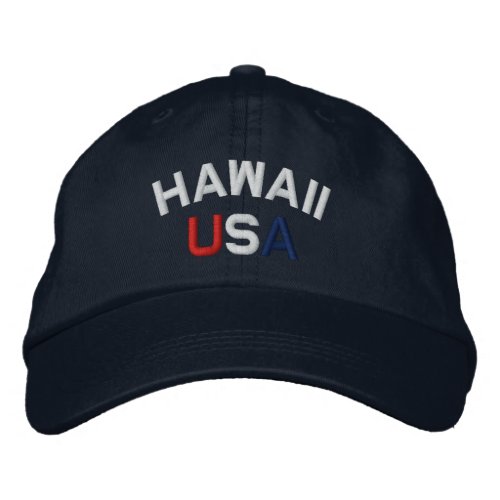 Hawaii USA Embroidered Navy Blue Hat