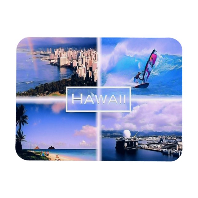 Hawaii - Usa - Mosaic - Magnet (Horizontal)