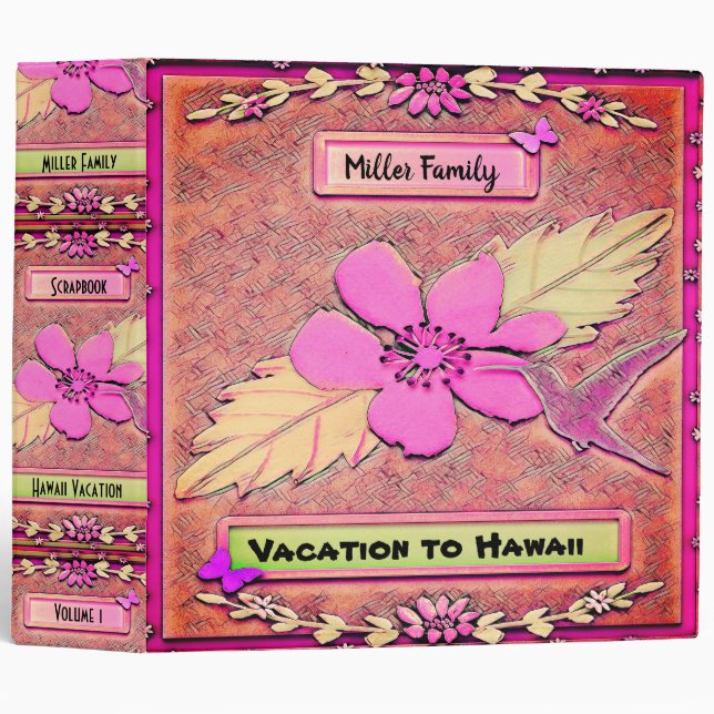 Hawaii Vacation Album 3 Ring Binder (Front/Spine)
