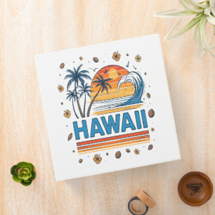 Hawaii Vacation Sunset 70S Beach 3 Ring Binder