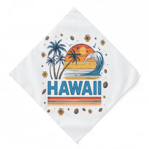 Hawaii Vacation Sunset 70S Beach Bandana