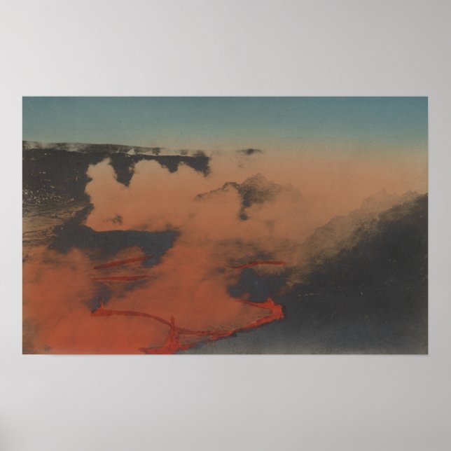 Hawaii - View of Kilauea Volcano in HA Poster (Front)