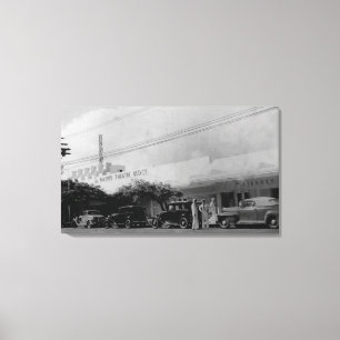 Hawaii - View of the Waikiki Theater Block Canvas Print