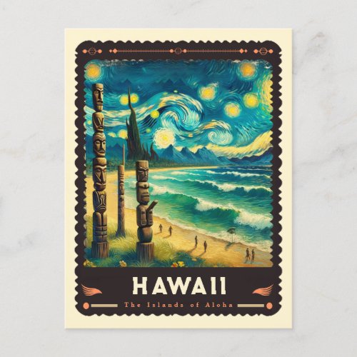 Hawaii  Vincent Van Gogh Inspired Postcard