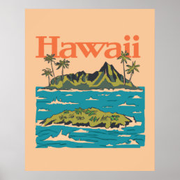 Hawaii Vintage 1950s Travel Poster