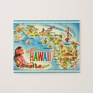 Hawaii Vintage 8x10 Map Puzzle