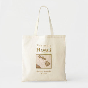 Hawaii Vintage Map Destination Wedding Welcome Bag