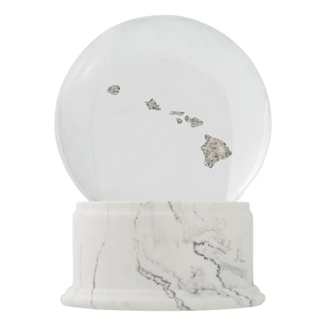Hawaii Vintage Picture Map Snow Globe Zazzle
