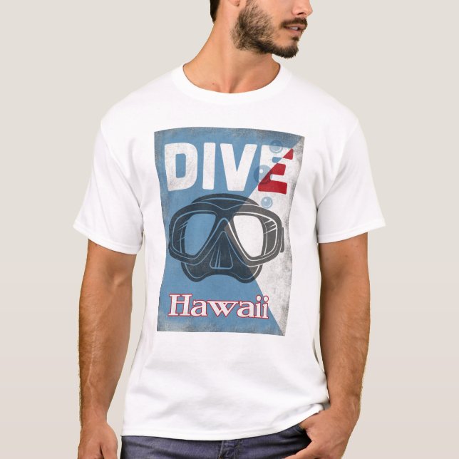 Hawaii Vintage Scuba Diving Mask T-Shirt (Front)