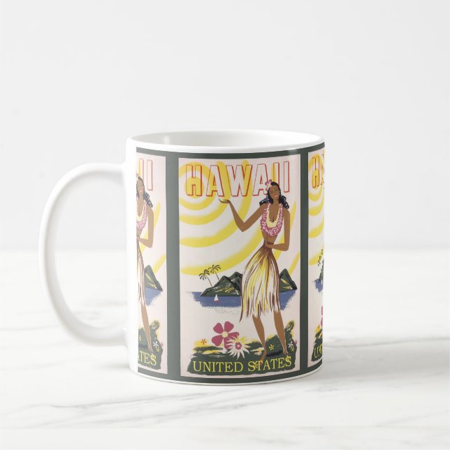 Hawaii Vintage Travel Coffee Mug (Left)