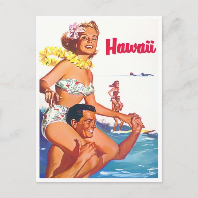 Hawaii vintage travel postcard (Front)