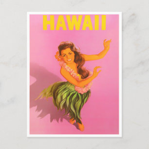 Hawaii vintage travel postcard