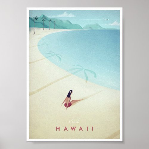 Hawaii Vintage Travel Poster