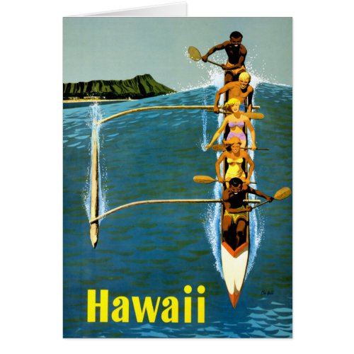 Hawaii Vintage Travel Poster Restored