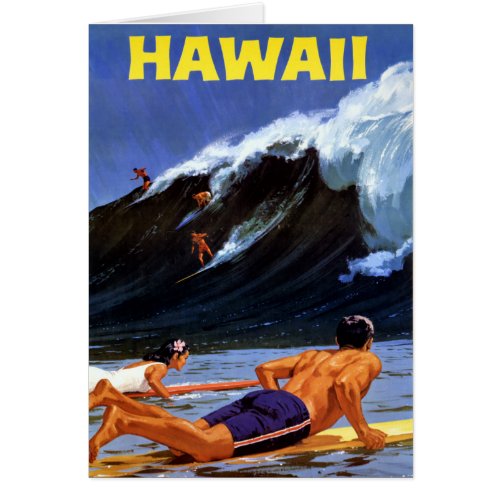 Hawaii Vintage Travel Poster Restored