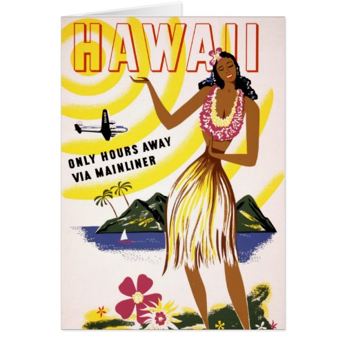Hawaii Vintage Travel Poster Restored