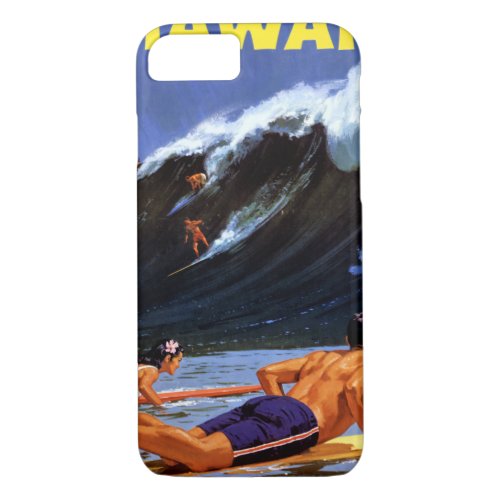 Hawaii Vintage Travel Poster Restored iPhone 87 Case